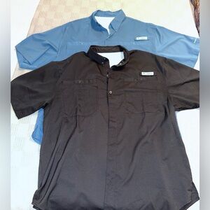 Men’s Columbia Short Sleeve Button Down Shirts (2)- Medium